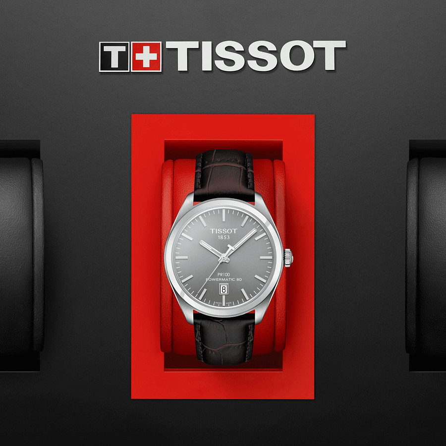 Часы Tissot PR 100 Powermatic 80 T101.407.16.071.00 — кожаный, мужские