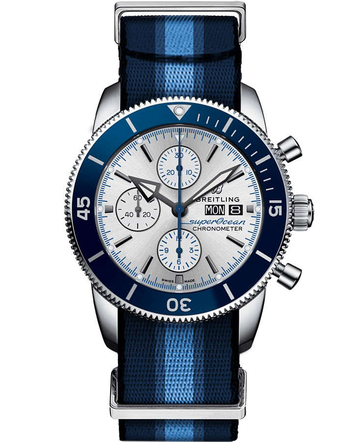 Часы Breitling Superocean Heritage Chronograph 44 Ocean Conservancy Limited Edition A133131A1G1W1 — мужские, серебристый