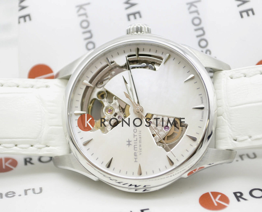 Часы Hamilton Jazzmaster Open Heart Lady Auto H32215890 — женские, белый