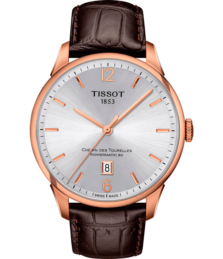 Часы Tissot Chemin des Tourelles Powermatic 80 T099.407.36.037.00 — мужские, белый