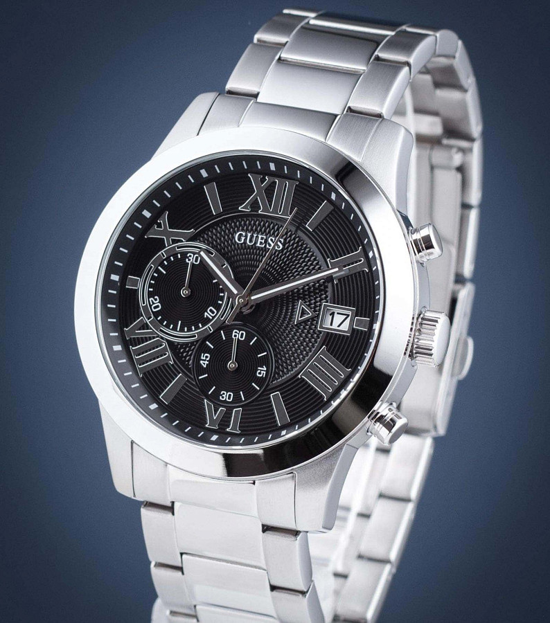 Часы Guess Atlas W0668G3 — мужские, серебристый