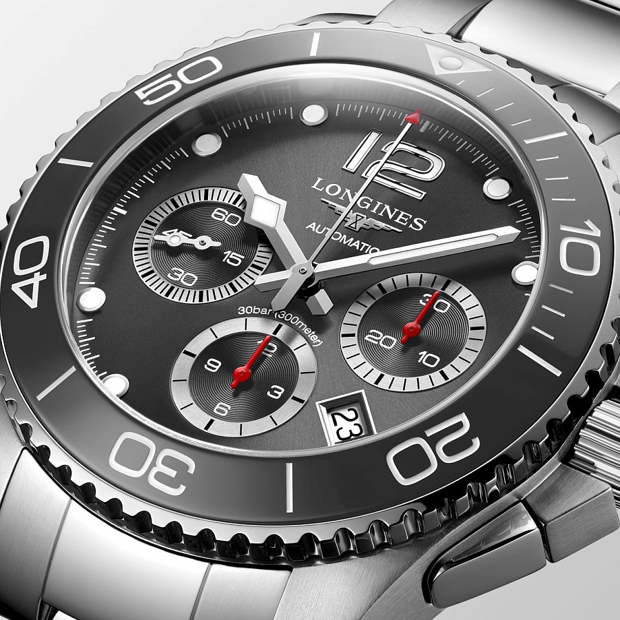 Часы Longines HydroConquest L3.883.4.76.6 — механические, металл сталь керамика