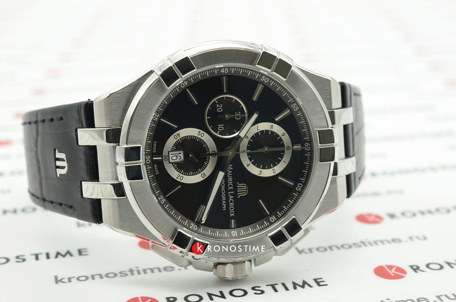 Часы Maurice Lacroix Aikon Chronograph AI1018-SS001-330-1 — кварцевые, сталь металл