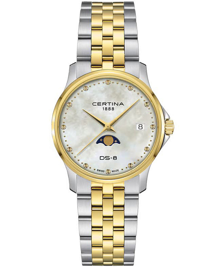 Часы Certina DS-8 Moonphase Lady C045.223.22.111.00 — женские, перламутровый