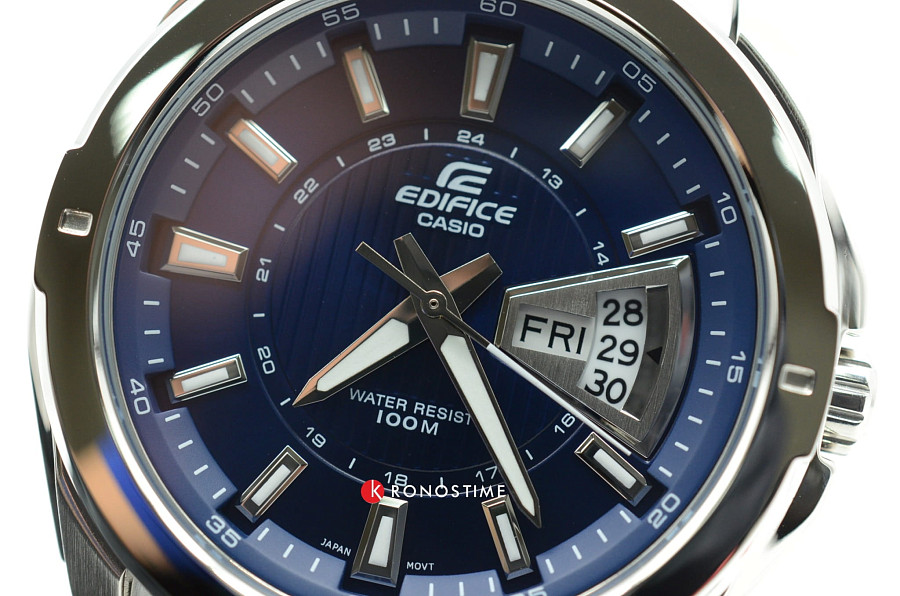 Часы Casio Edifice EF-129D-2A — мужские, нержавеющая сталь