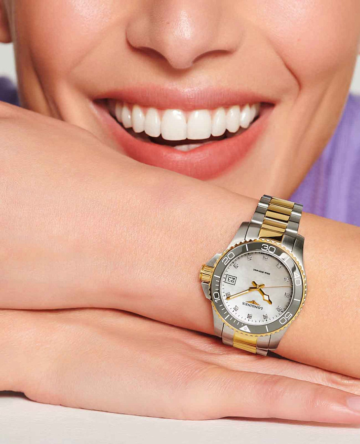 Часы Longines HydroConquest L3.370.3.87.6 — женские, нержавеющая сталь с pvd-покрытием
