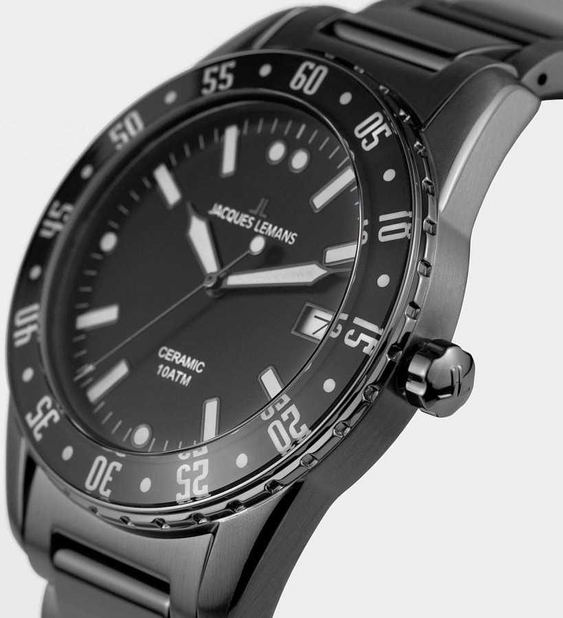 Часы Jacques Lemans High Tech Ceramic 42-12D — сталь + pvd + керамика, женские