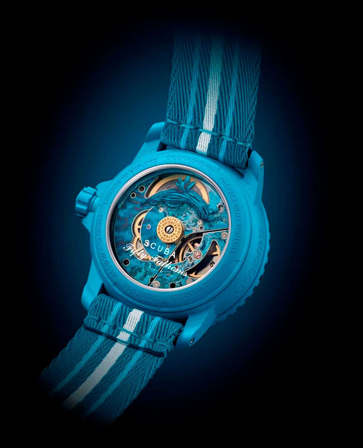 Часы Swatch x Blancpain Blue Lagoon SO35L400 — биокерамика, Швейцария
