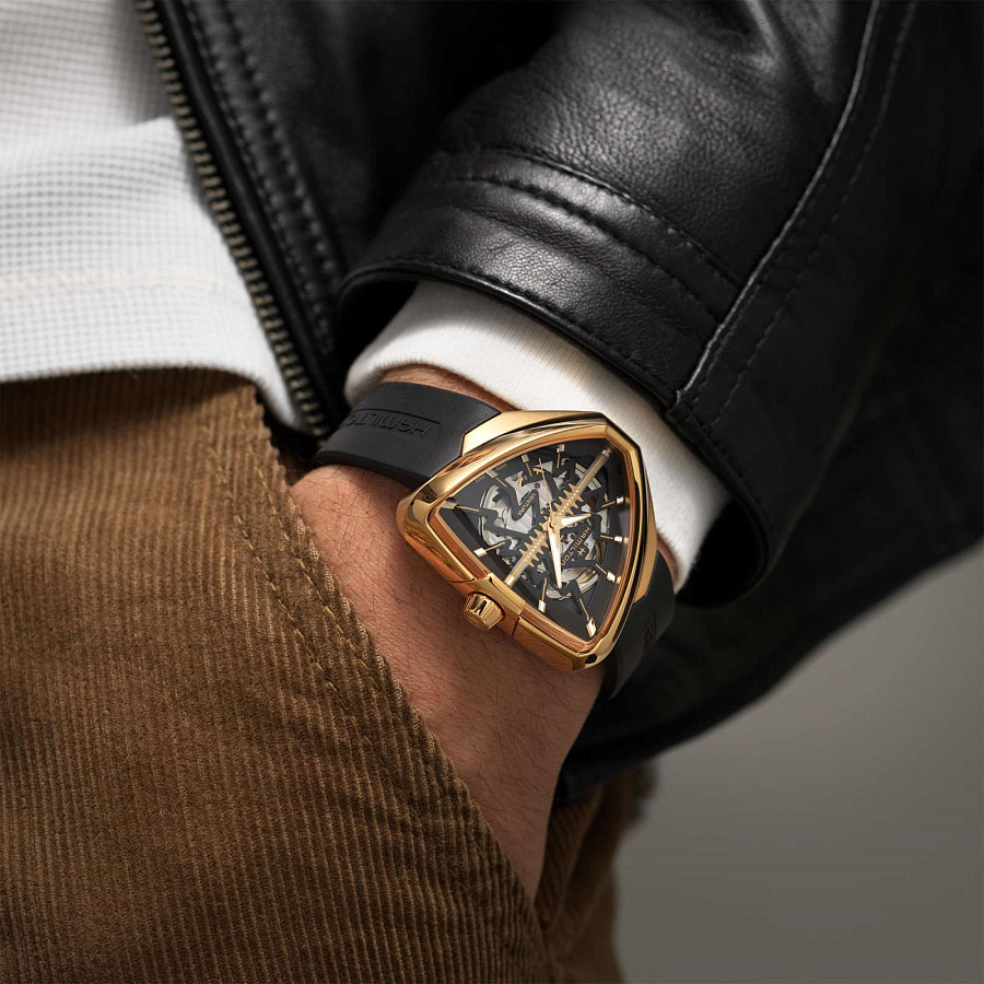 Часы Hamilton Ventura Elvis80 Skeleton Auto H24525331 — механические, сталь