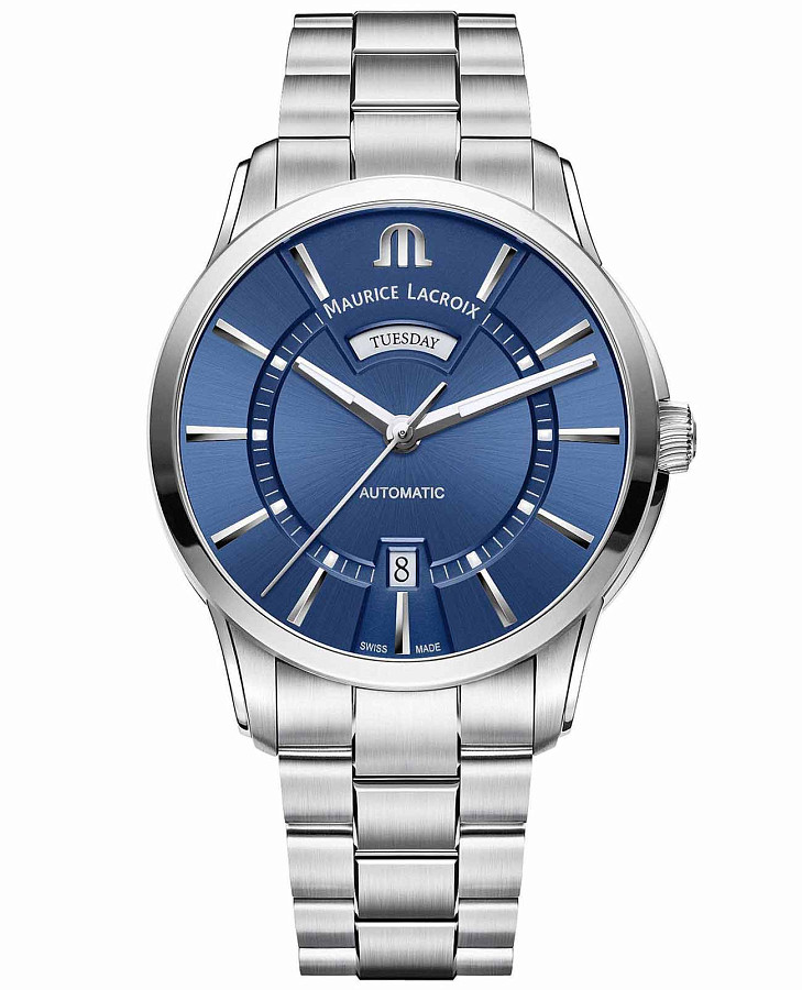 Часы Maurice Lacroix Pontos Day Date PT6358-SS002-430-1 — мужские, синий