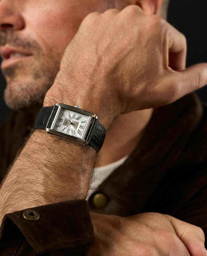 Часы Fossil Carraway FS6078 — мужские, кожаный