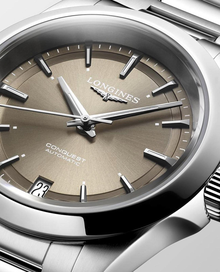 Часы Longines Conquest L3.430.4.62.6 — бежевый, сталь металл