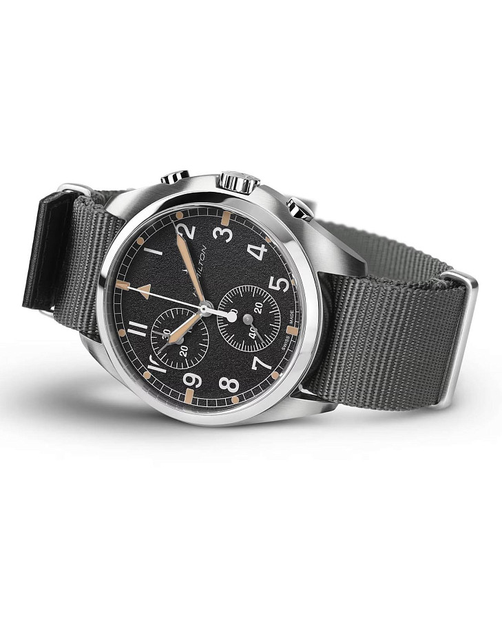 Часы Hamilton Khaki Aviation Pilot Pioneer Chrono Quartz H76522931 — сталь металл, Швейцария