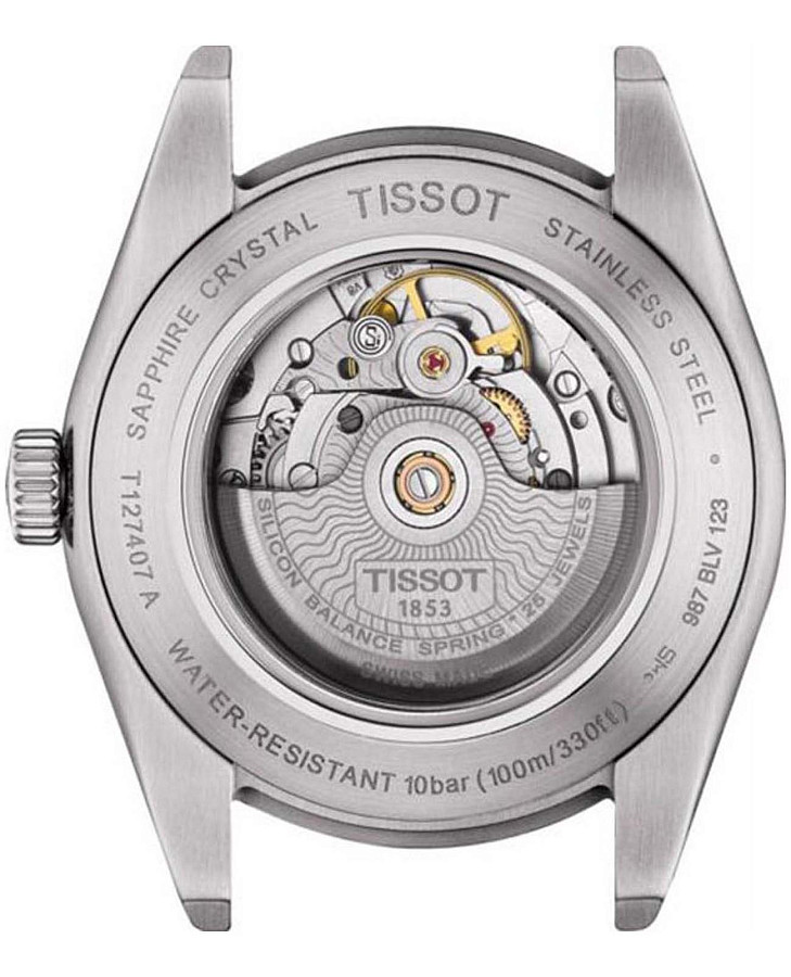 Часы Tissot Gentleman Powermatic 80 Silicium T127.407.11.351.00 — мужские, серебристый
