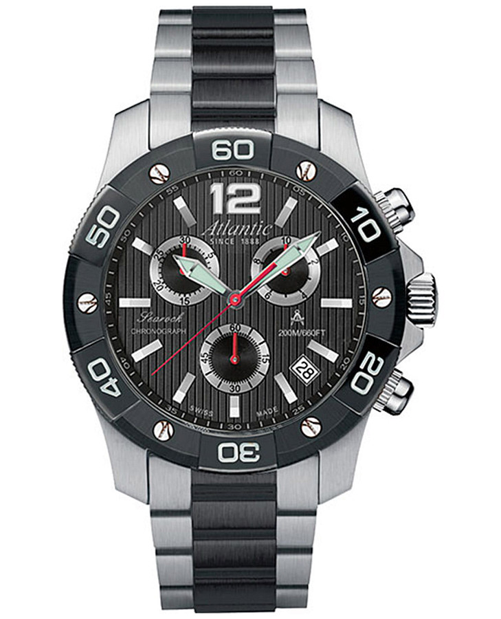Часы Atlantic Searock Chronograph 87476.43.65S2 — мужские, черный