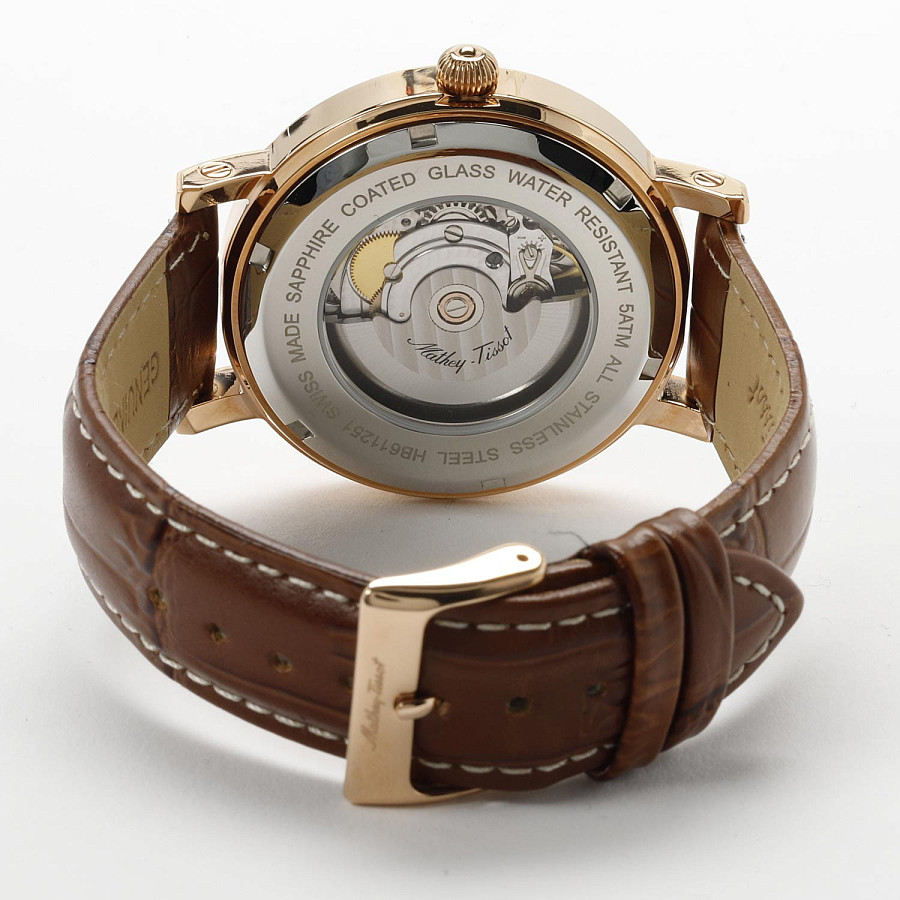 Часы Mathey-Tissot City Auto HB611251ATPBR — кожаный, мужские