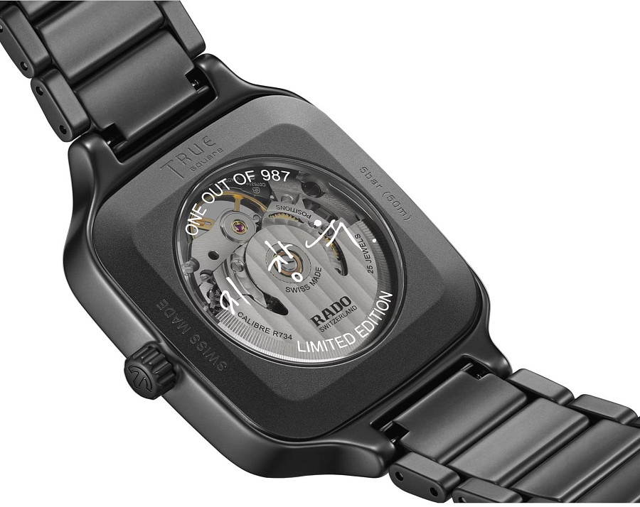 Часы Rado True Square Automatic Open Heart Sparkling R27174712 — высокотехнологичная керамика, мужские