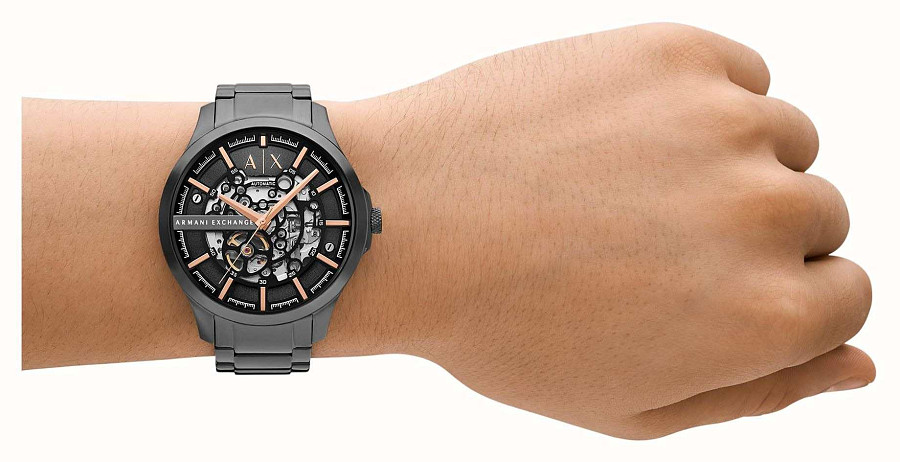Часы Armani Exchange Hampton Automatic AX2458 — нержавеющая сталь с ip-покрытием, мужские