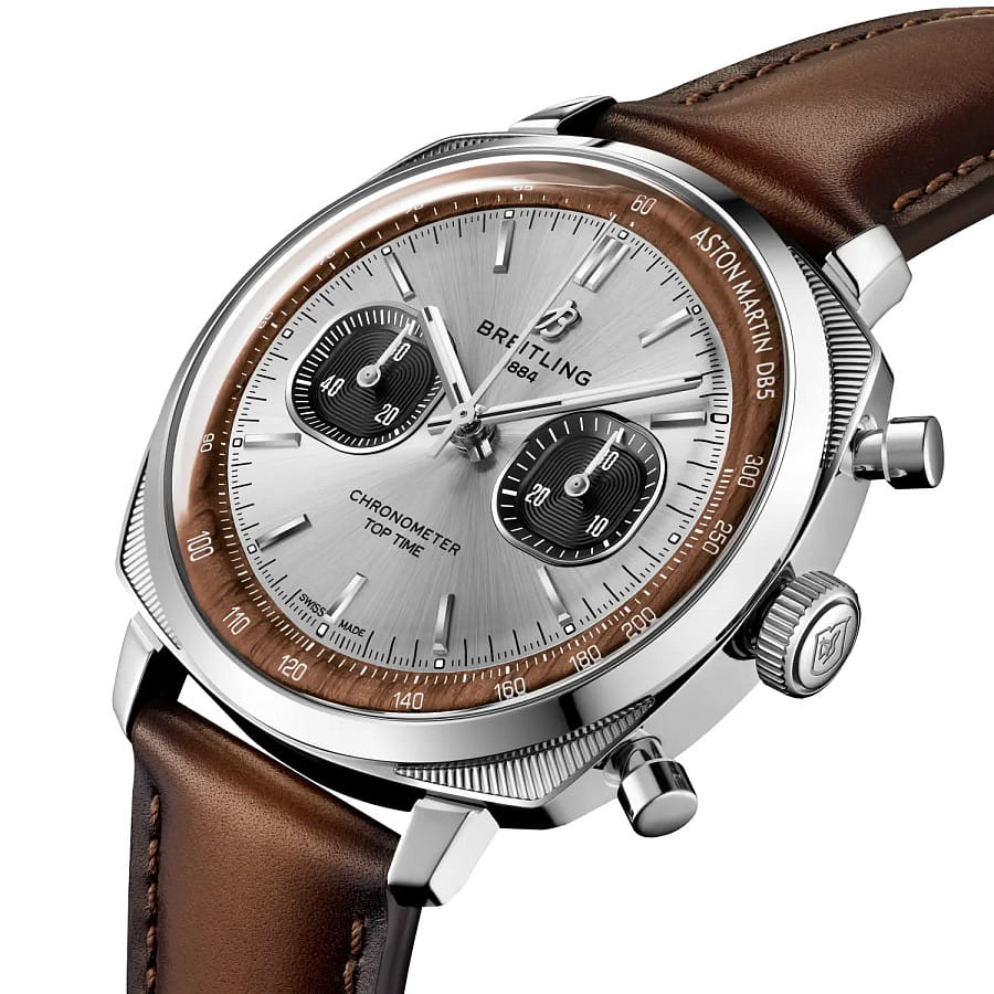 Часы Breitling Top Time B01 Chronograph 41 mm Tribute to Aston Martin DB5 AB0178121G1X1 — механические, сталь металл