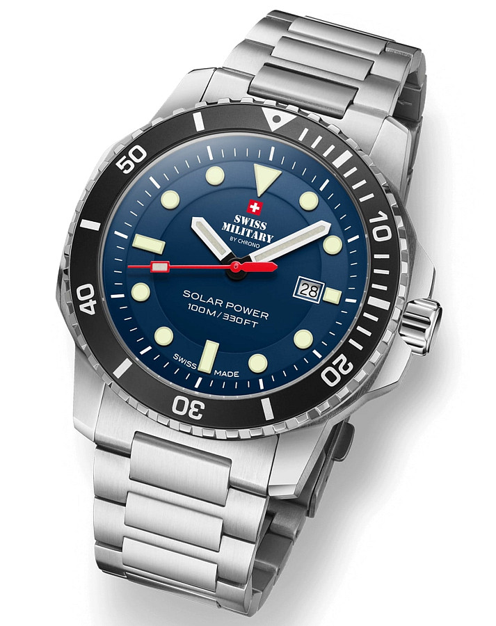 Часы Swiss Military by Chrono Solar Power SMS34102.02 — кварцевые, металл сталь