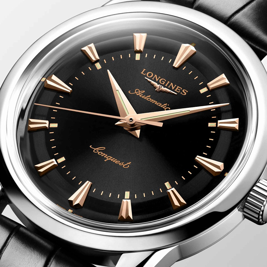 Часы Longines Conquest Heritage L1.649.4.52.0 — механические, металл сталь