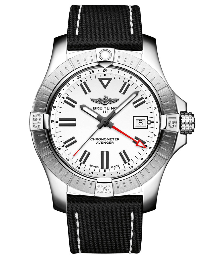 Часы Breitling Avenger Automatic GMT 43 A32397101A1X2 — мужские, белый