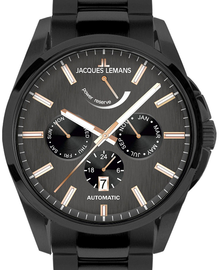 Часы Jacques Lemans Derby 1-2204C — мужские, нержавеющая сталь с pvd-покрытием