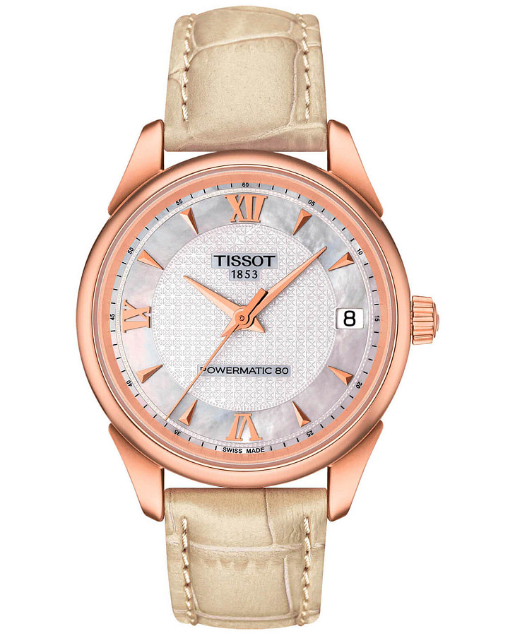 Часы Tissot Vintage Powermatic 80 Lady 18K Gold T920.207.76.118.00 — женские, перламутровый