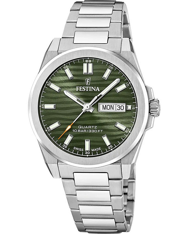 Часы Festina Swiss Made F20073/4 — мужские, зеленый