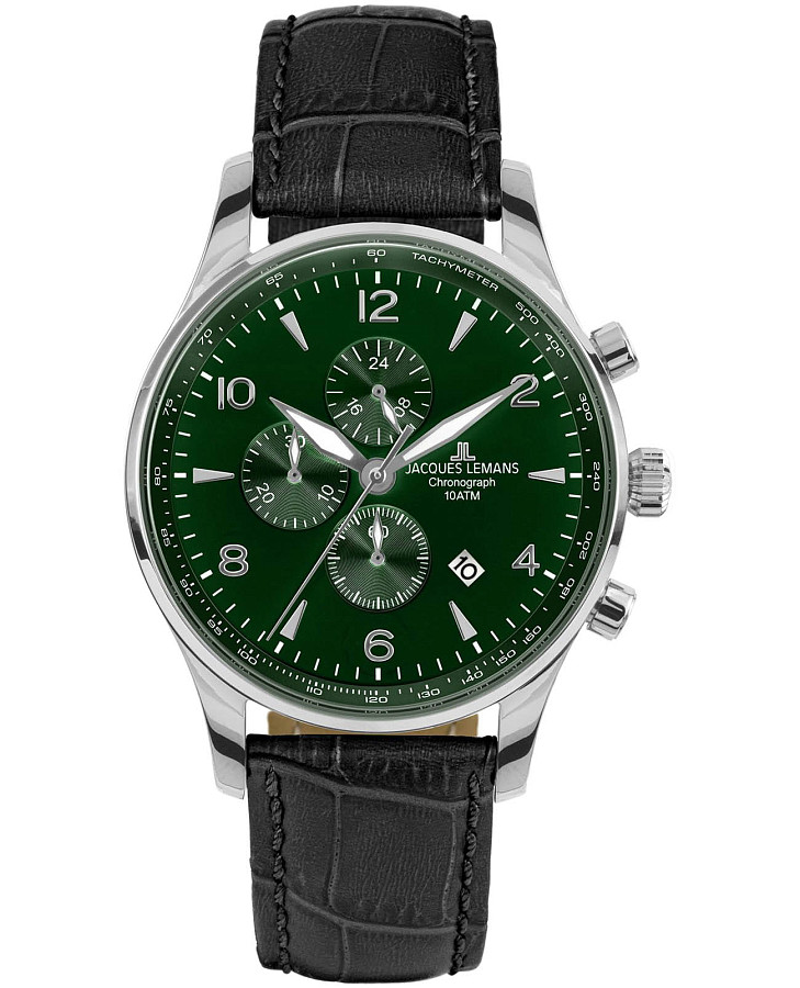Часы Jacques Lemans London 1-1844ZM — мужские, зеленый