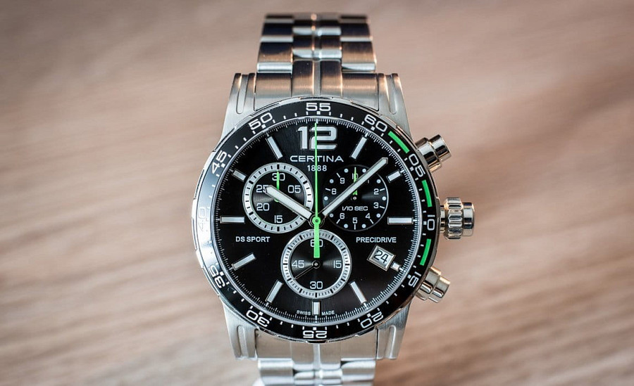 Часы Certina DS Sport Chronograph 1/10 sec C027.417.11.057.01 — кварцевые, сталь металл алюминий