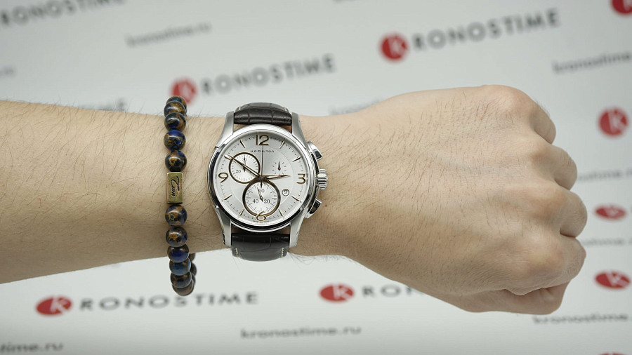 Часы Hamilton Jazzmaster Chrono Quartz H32612555 — мужские, коричневый