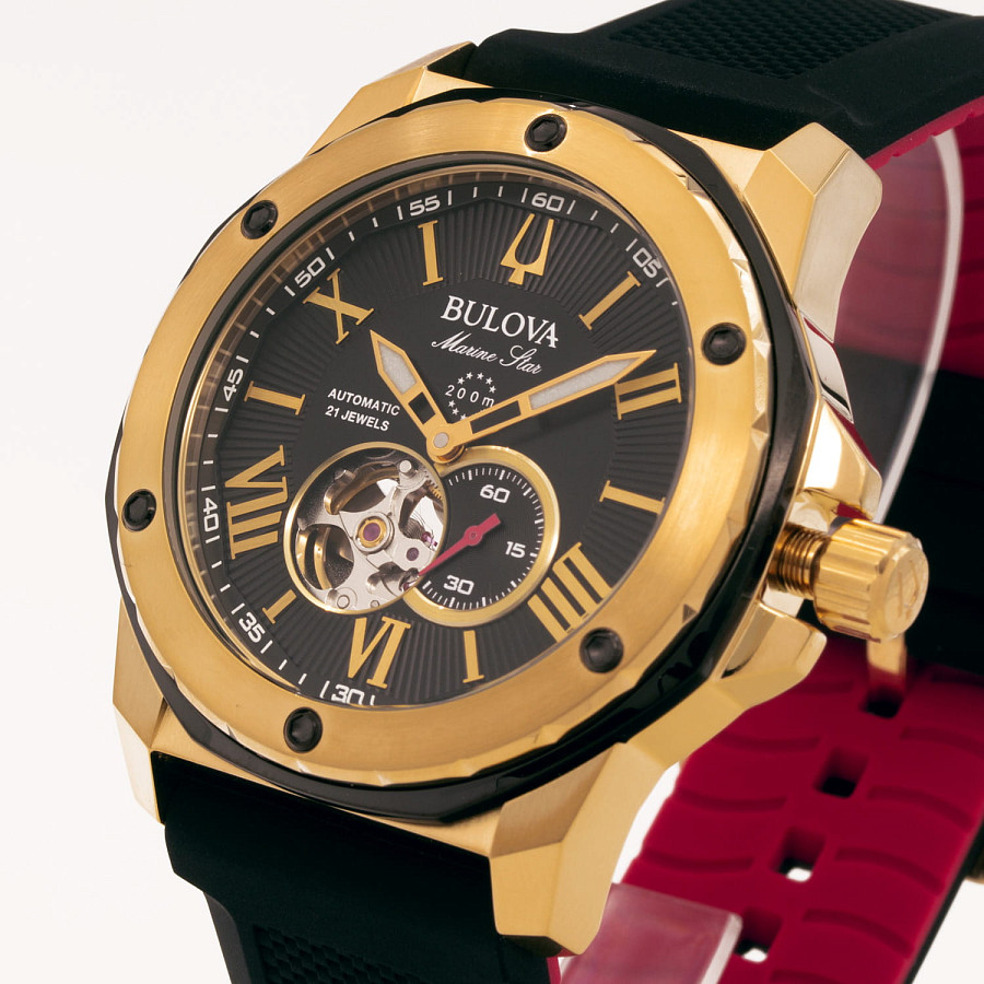 Часы Bulova Marine Star 98A272 — силикон, мужские