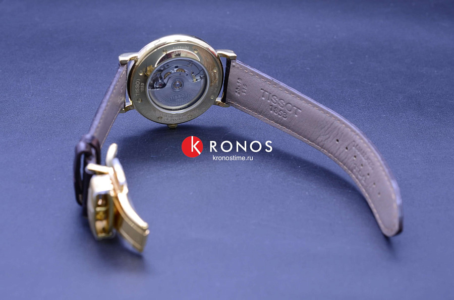 Часы Tissot Carson Powermatic 80 18K Gold T907.407.16.031.00 — мужские, коричневый