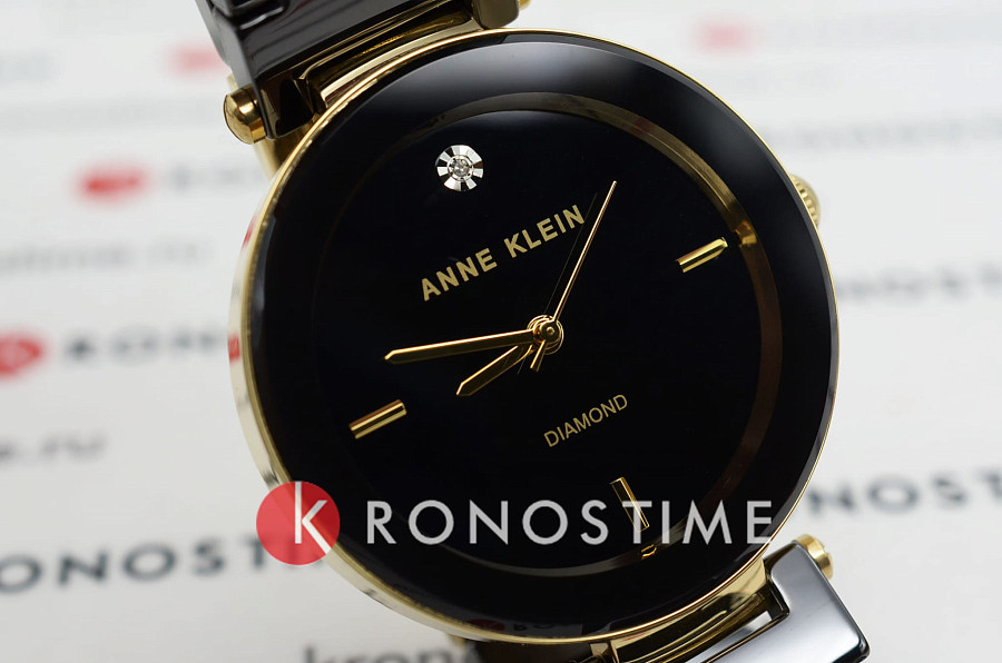 Часы Anne Klein Diamond 1018BKBK — металл, США
