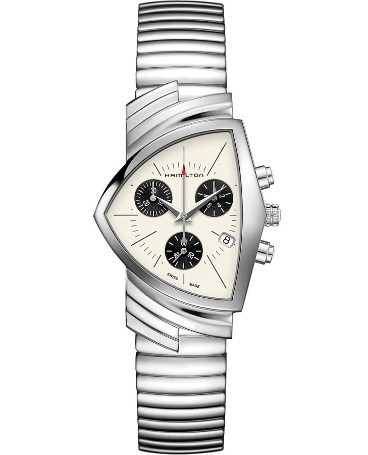 Часы Hamilton Ventura Chrono Quartz H24432151 — мужские, белый