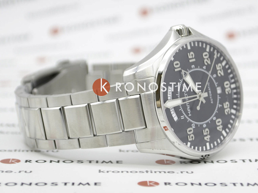 Часы Hamilton Khaki Aviation Pilot Day Date Auto H64615135 — мужские, нержавеющая сталь
