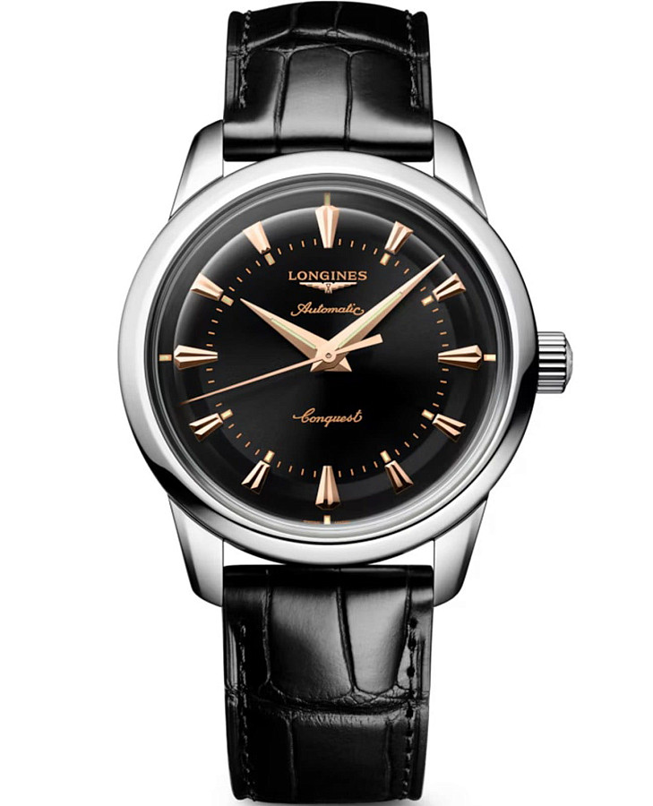 Часы Longines Conquest Heritage L1.649.4.52.0 — мужские, черный