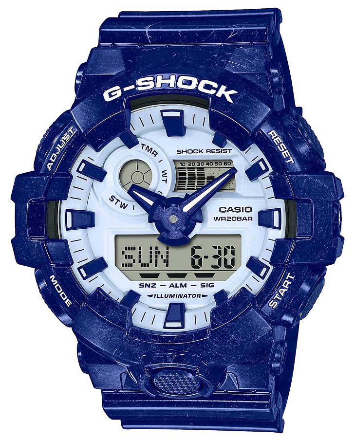 Часы Casio G-Shock GA-700BWP-2ADR (GA-700BWP-2A) — мужские, белый