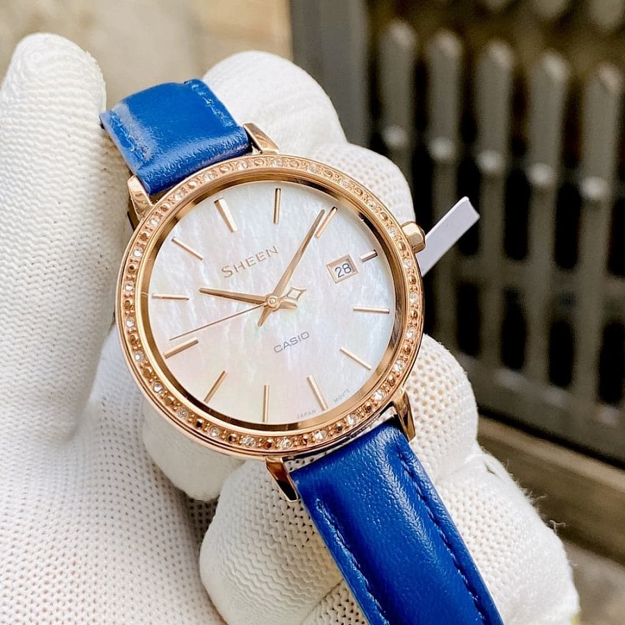 Часы Casio Sheen SHE-4052PGL-7AUEF — кожаный, женские