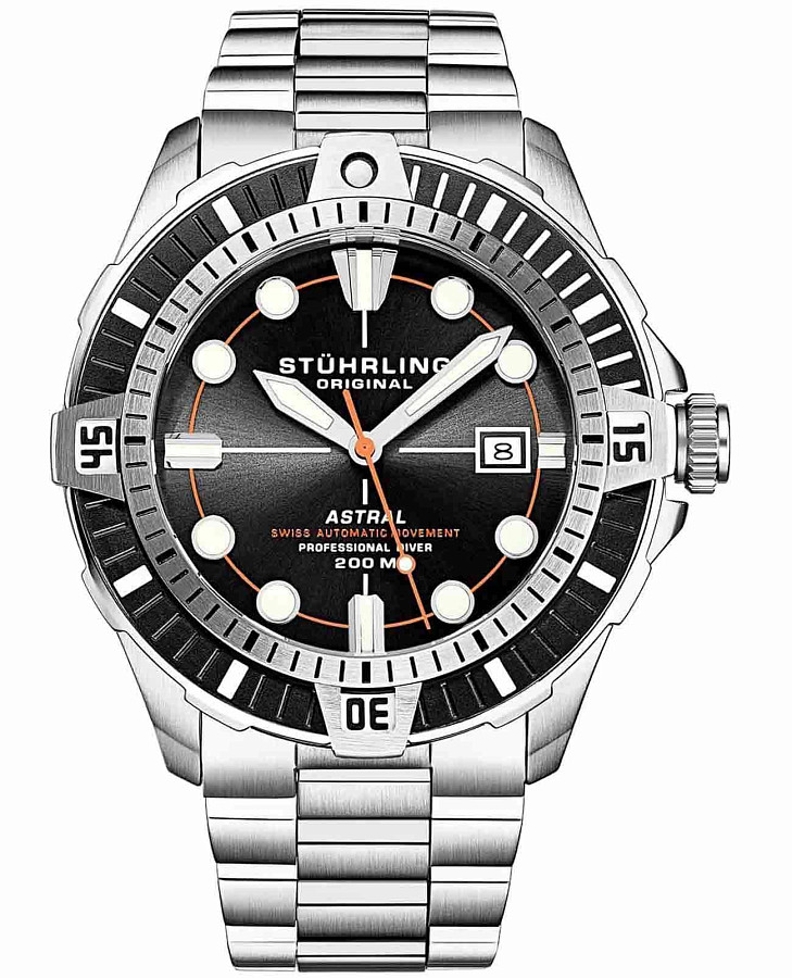 Часы Stuhrling Aquadiver 1005.02 — мужские, черный
