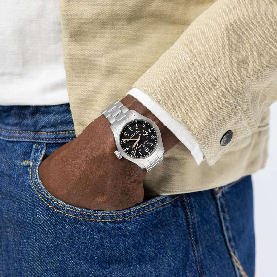 Часы Hamilton Khaki Field Mechanical Power Reserve 40mm H69509130 — Швейцария, механические