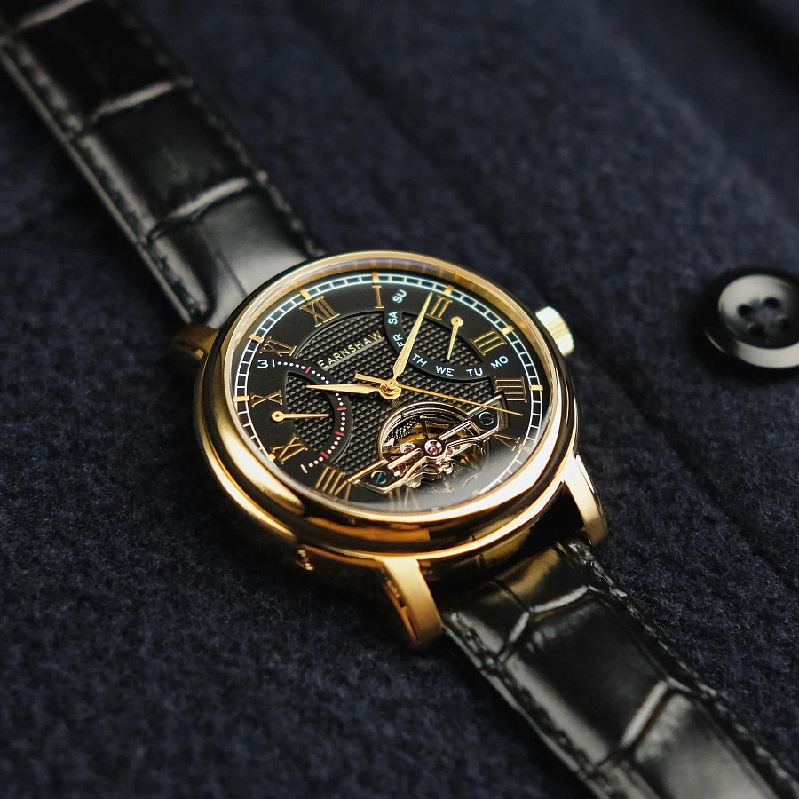 Часы Earnshaw Longcase ES-8169-05 — кожаный, мужские