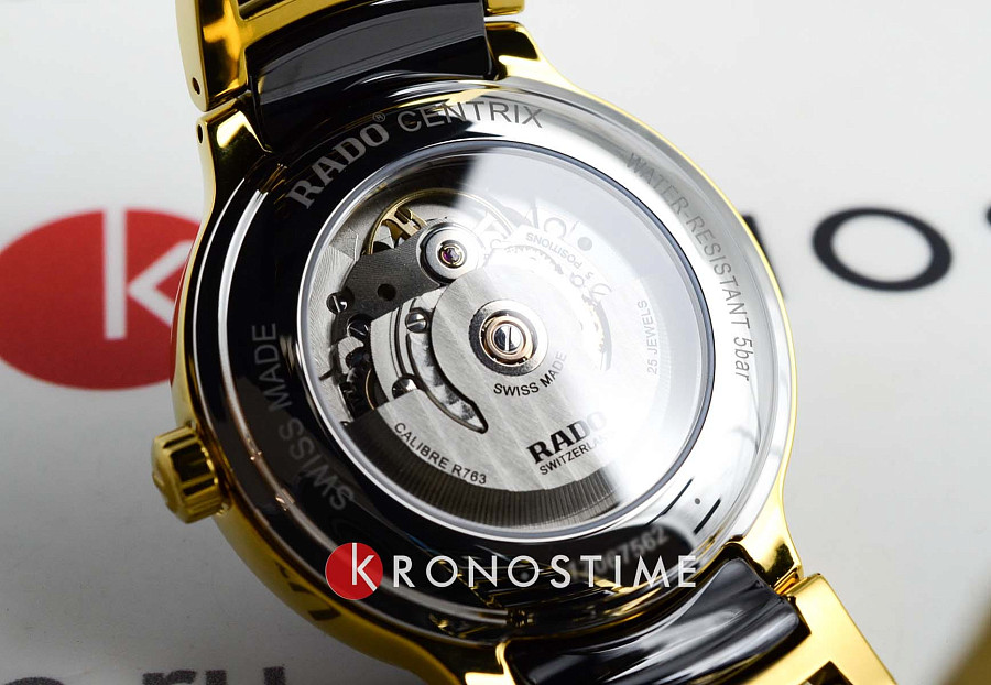 Часы Rado Centrix Automatic Diamonds R30008712 — мужские, высокотехнологичная керамика + нержавеющая сталь с pvd покрытием
