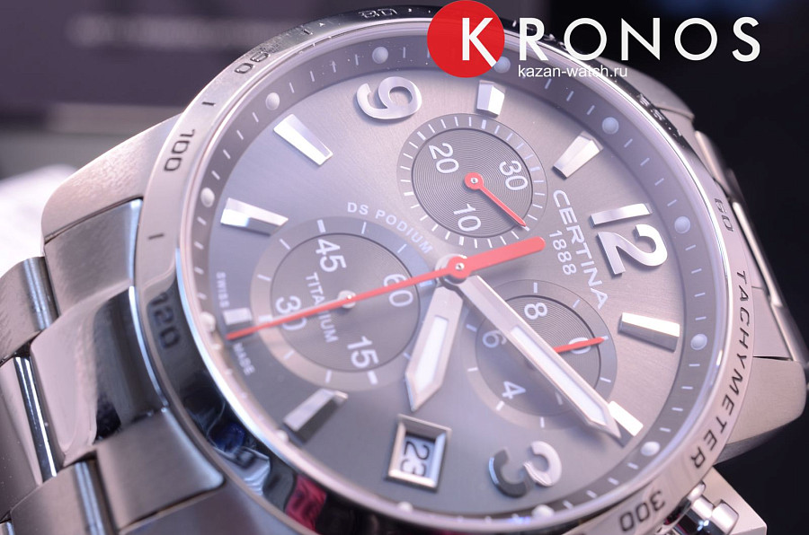 Часы Certina DS Podium Chronograph 1/10 sec C034.417.44.087.00 — кварцевые, металл титан