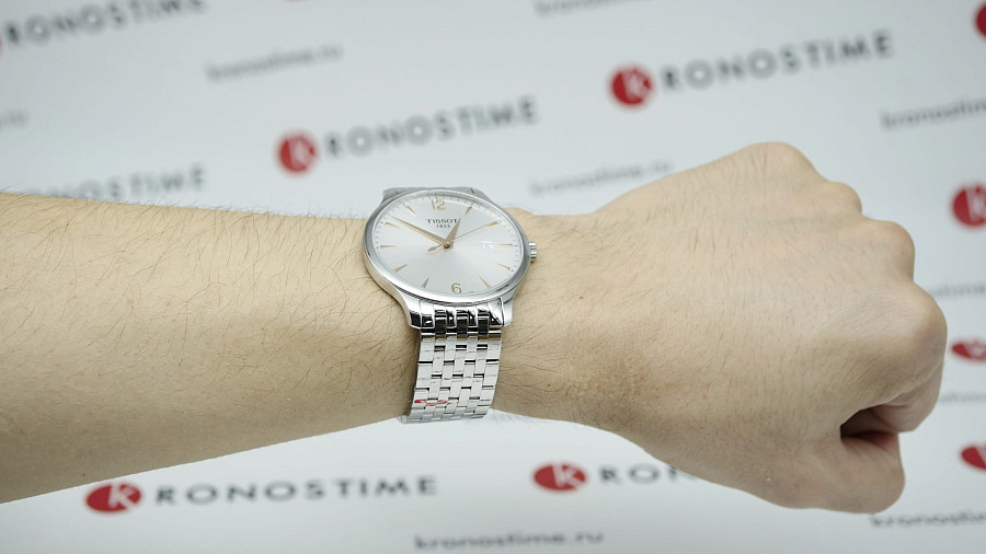 Часы Tissot Tradition T063.610.11.037.01 — белый, сталь металл