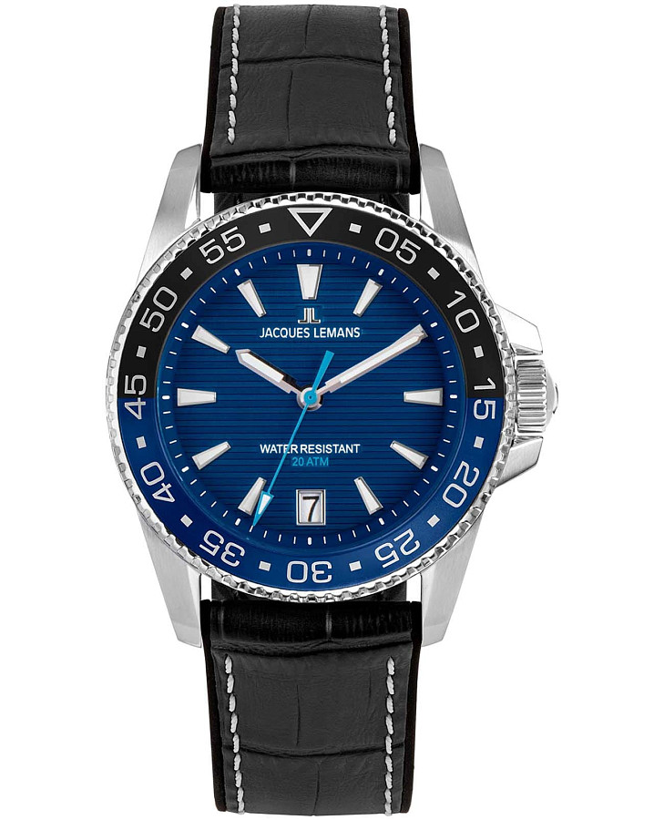 Часы Jacques Lemans Liverpool Diver 1-2205B — мужские, синий