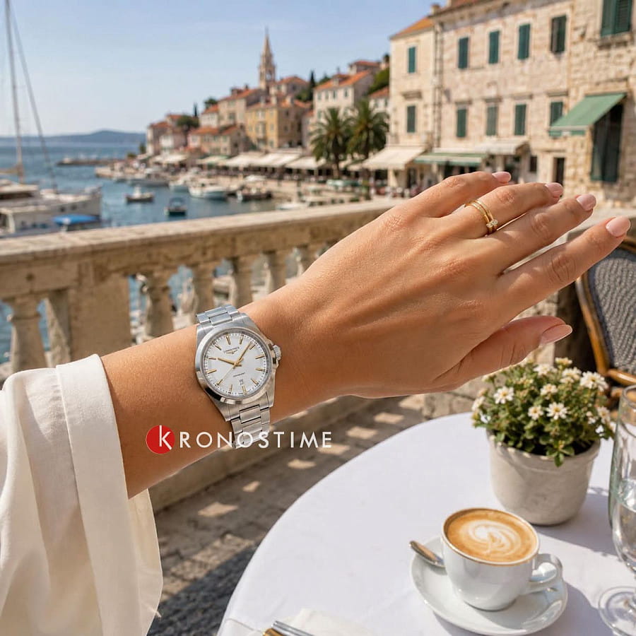 Часы Longines Conquest 30 mm L3.350.4.12.6 — белый, сталь металл