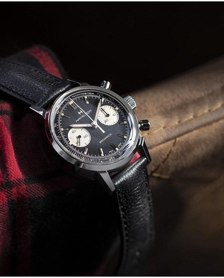 Часы Hamilton American Classic Intra-Matic Chronograph H H38429730 — кожаный, мужские