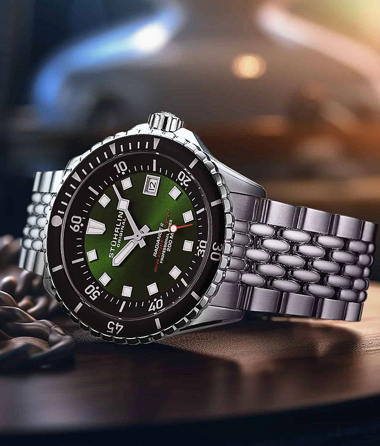 Часы Stuhrling Aquadiver 1009.03 — нержавеющая сталь, мужские